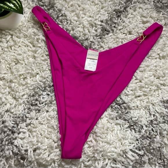 L*Space NWOT Ziggy Bikini Bottom in BOUGAINVILLEA Small - Picture 4 of 6